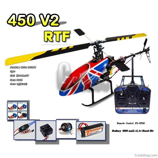 450 V2 RTF helicopter with 6CH 2.4GHz radio control combo Hubschrauber