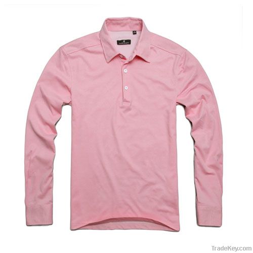 men's long sleeve polo shirt 100%cotton