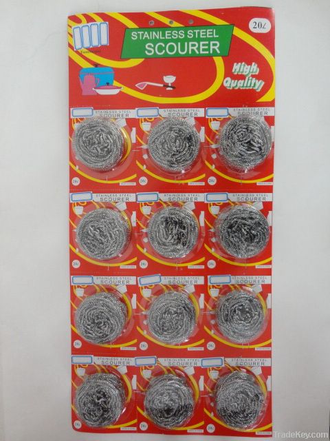 Stainless Steel Scourers in Blister Package