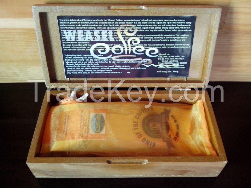 CreCafe 100% real Arabica base weasel roasted coffee beans