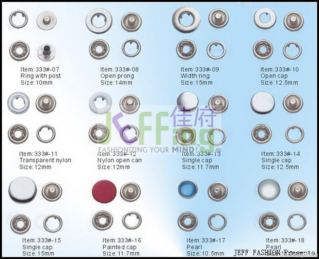 Jeff fashion offers all kinds of prong snap buttons, with full series