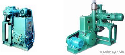 Root pump vacuum systems with rotary pistion pumps