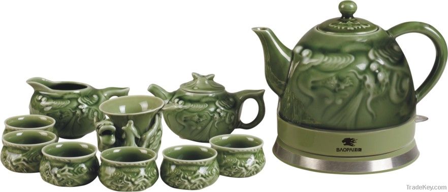 ceramic electric kettle with Kungfu tea set