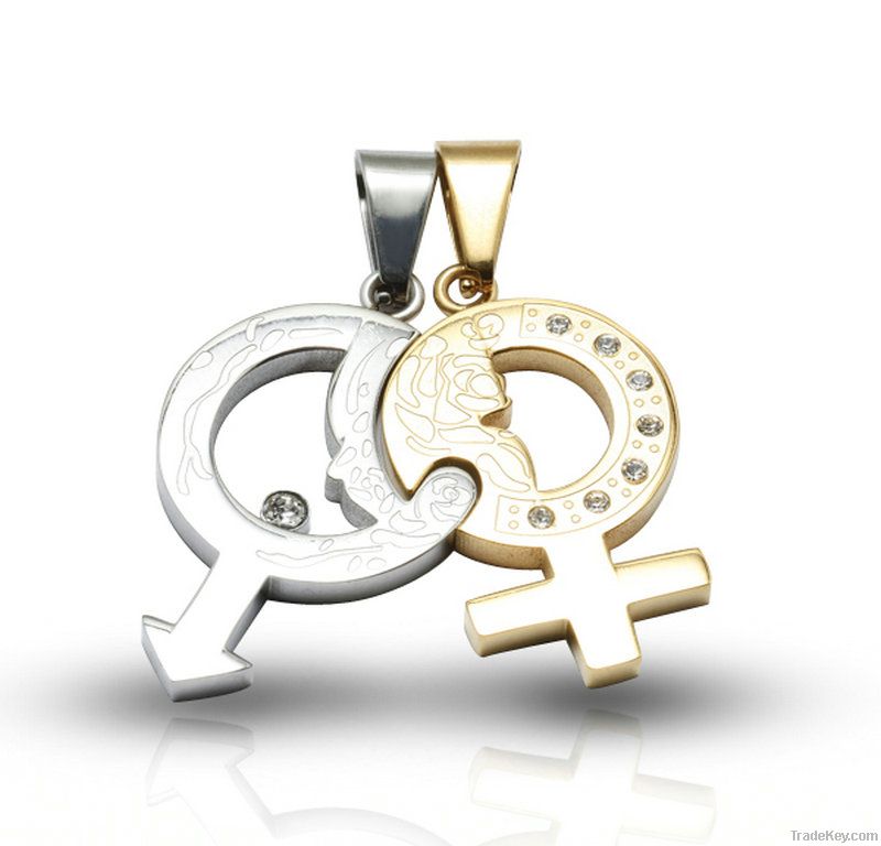stainless steel couple pendant