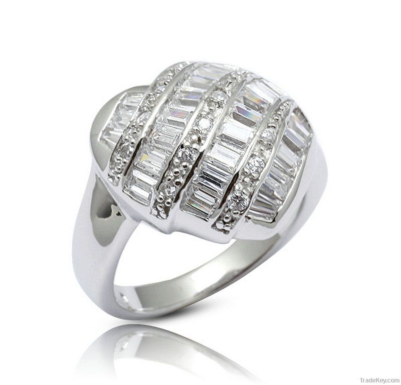 silver diamond rings