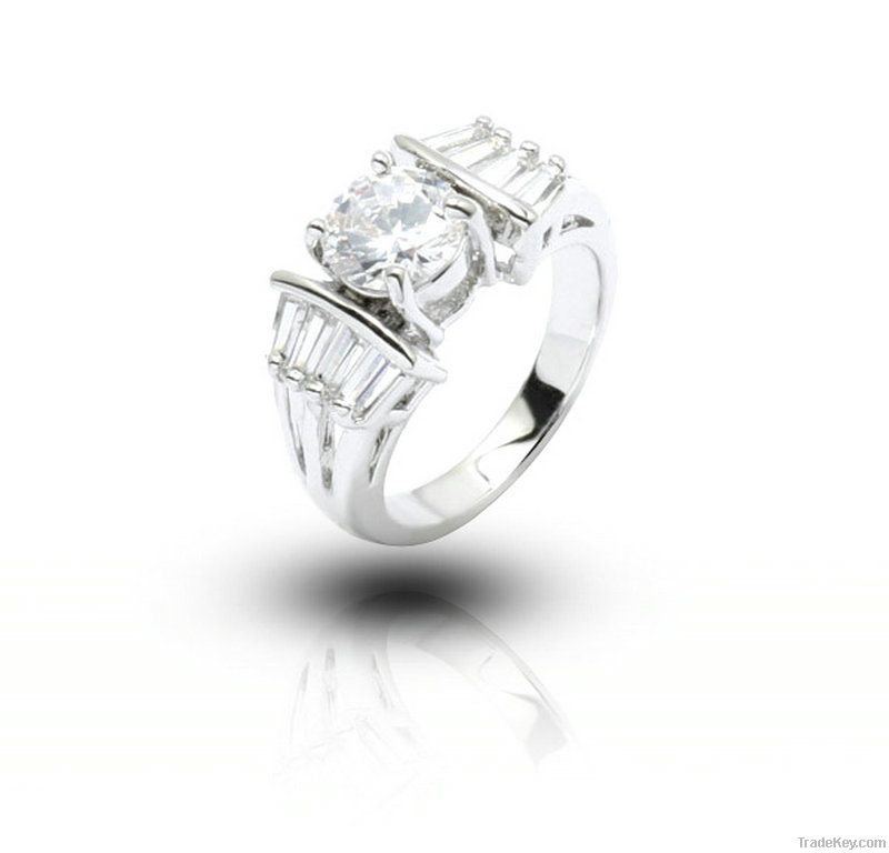 white zircon ring