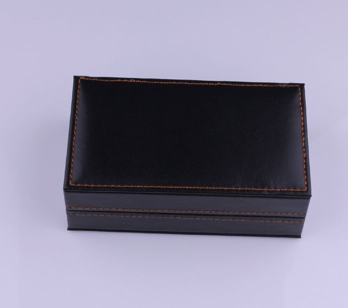 Quality Leather 4 pairs Cufflinks Gift Box