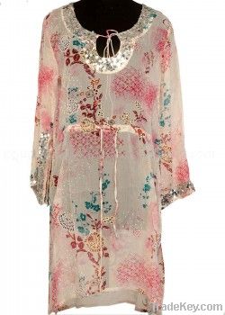 Long beaded beachwear kaftan