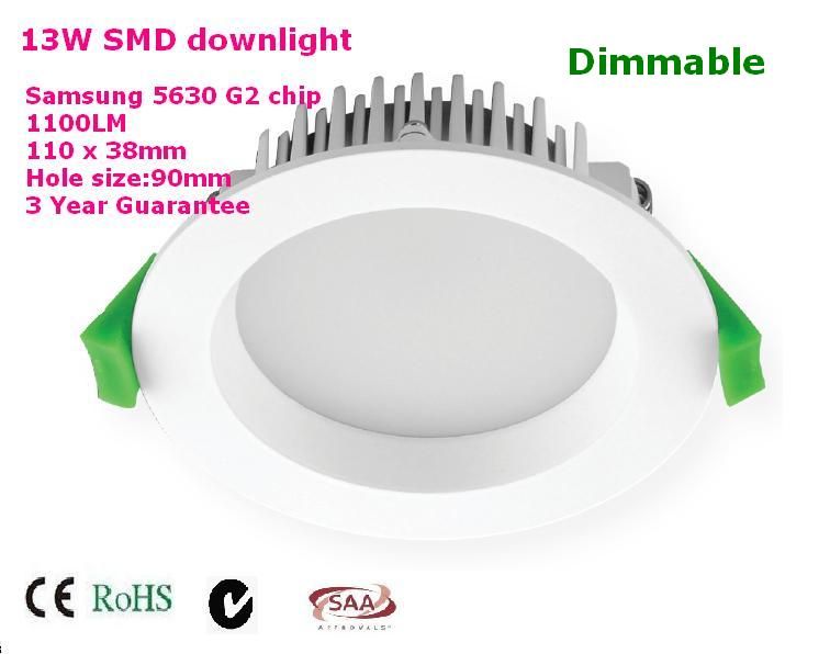 New 2014 13W SMD5630 LED downlight kit listed SAA C-tick CE ROHS LED downlights 13W Australia popular