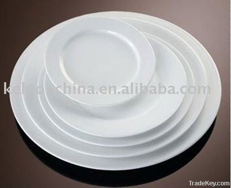 white round porcelain plates