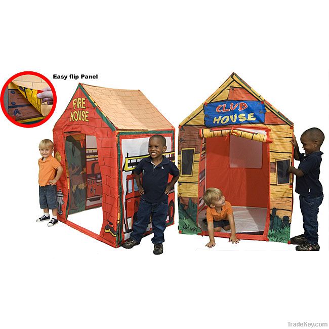 2-in-1 Fire Station Club House Play Tent