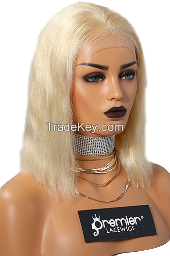 Premier Wholesale 613 blond human virgin cuticle aligned hair Bleached Knots transparent full lace wig