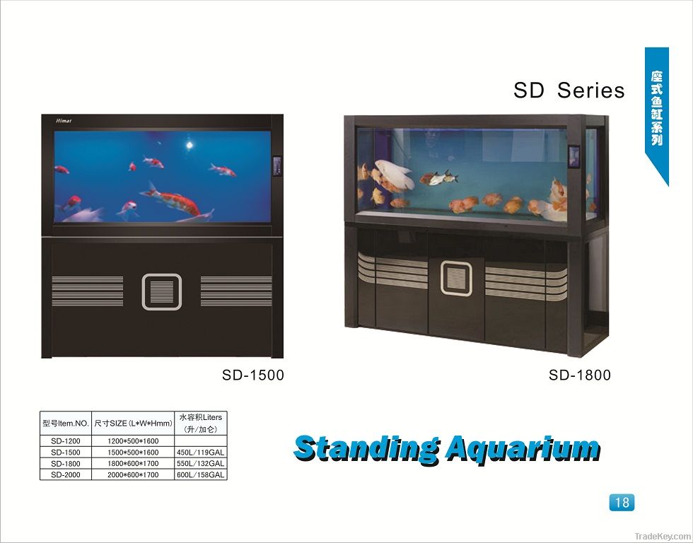 Standing aquarium, cabinet aquarium