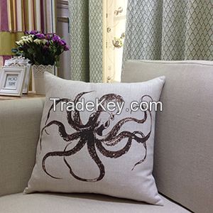 Linen cotton digital print screen print cushion cover for home and living bed room decoration
