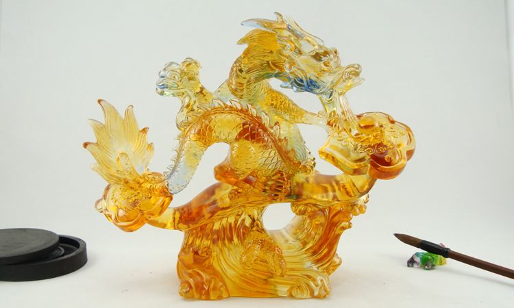 crystal FENG SHUI LIULI Dragon figurine/statue