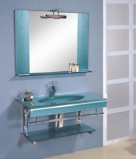 Glass basin vanity