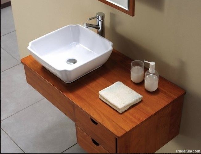 Wooden bathroom vanity