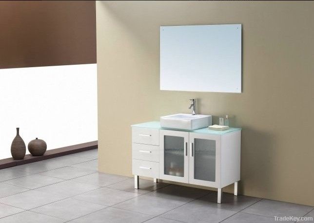 White MDF bathroom cabinet