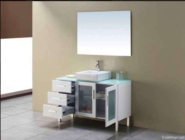 White MDF bathroom cabinet