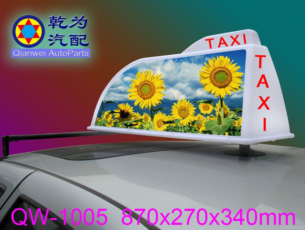 taxi advertisement sign, taxi top advertisement