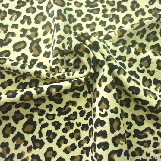 Leopard Printed Swimwear Fabric With Elastic For Sexy Lingerie