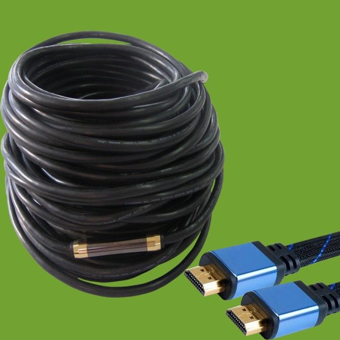 hdmi extension cable165ft/50m with 24k gold plated connectors 19pin male to 19pin male1080p for ethernet HDTV 3D.  