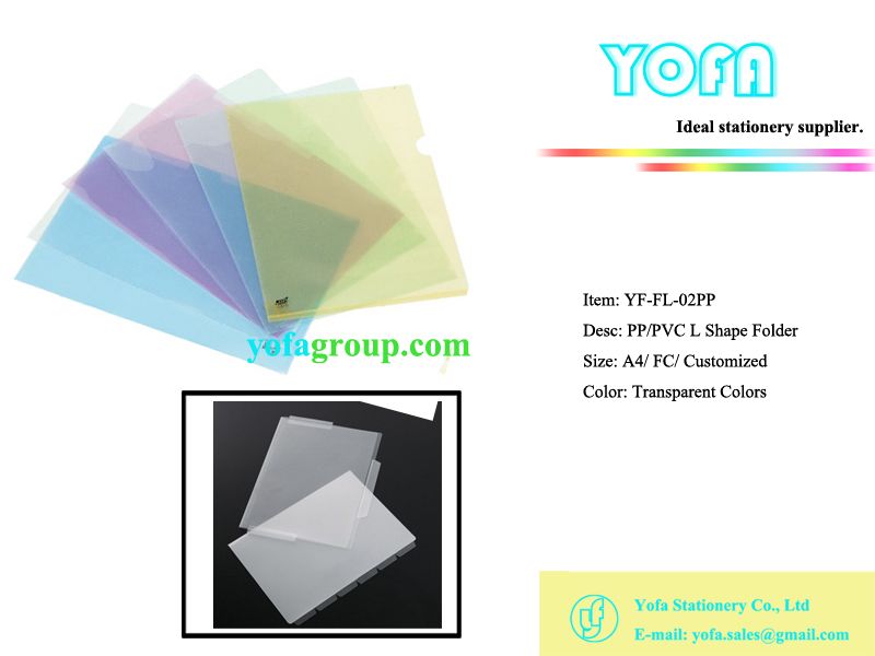 DOCUMENT HOLDER, PP/PVC FILE, TRANSPARENT FILE, L shape folder