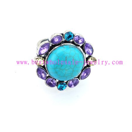 tribal design turquoise alloy ring