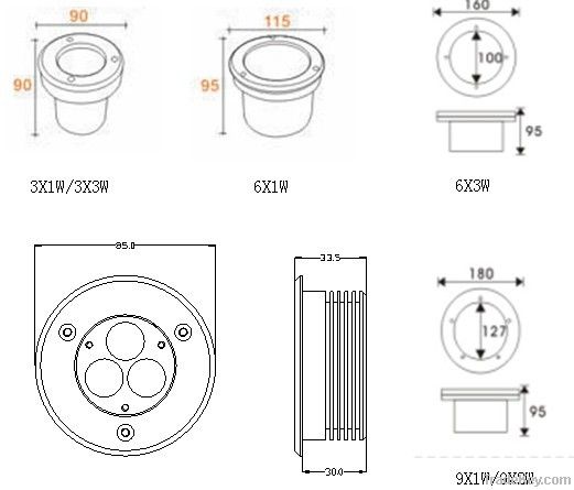 12-24V High power RGB LED Underground light