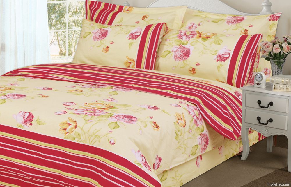 Cotton bedsheet sets for Russia, 7 pcs printed cotton bedsheet sets