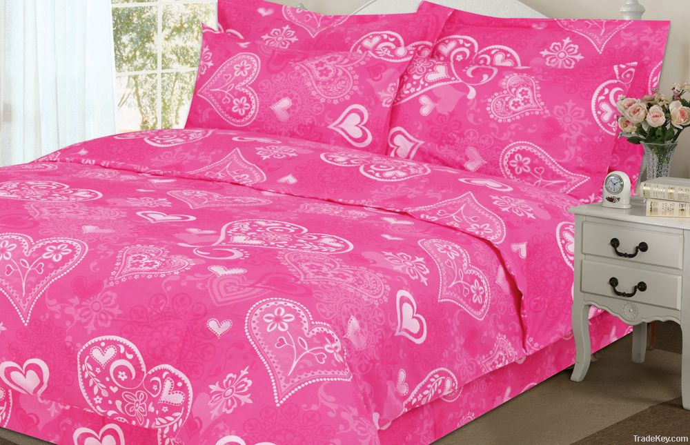 Cotton bedsheet sets for Russia, 7 pcs printed cotton bedsheet sets