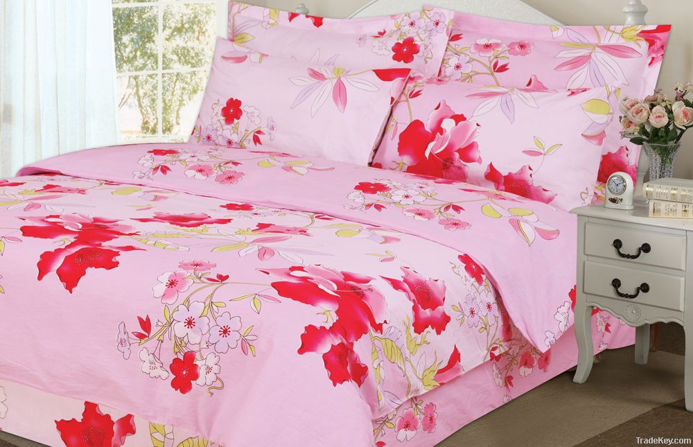 Cotton bedsheet sets for Russia, 7 pcs printed cotton bedsheet sets