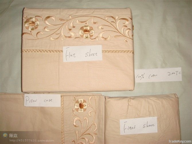 Embroidery cotton beddsheet sets