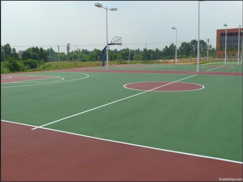 Acrylic acid coating for sports court