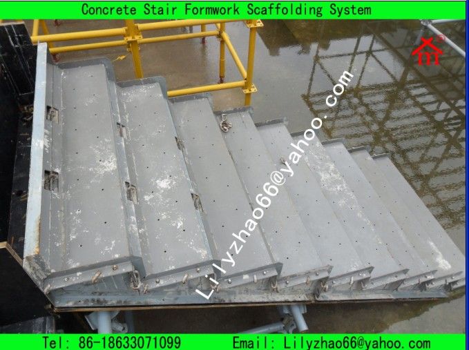 Concrete stair formwork scaffolding system