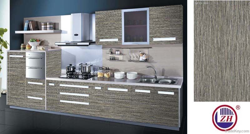 kitchen cabinet (high gloss UV wood grain color MDF board)