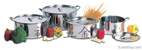 8pcs stainless steel shallow stock pot set/cookware set