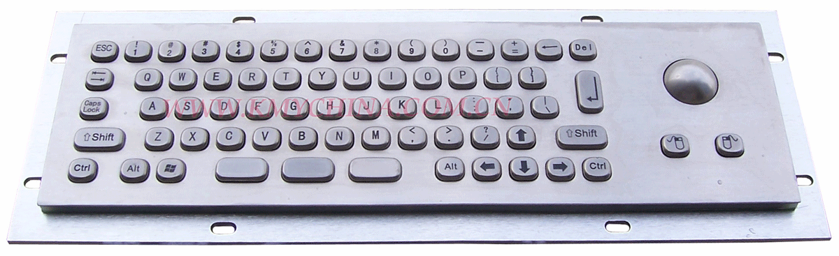 Stainless Steel Integrated Trackball Keyboard