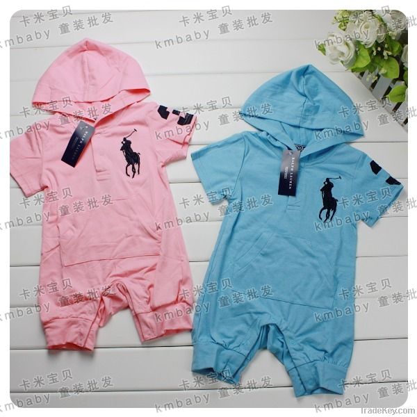 polo baby romper short sleeves 100%cotton  many colors