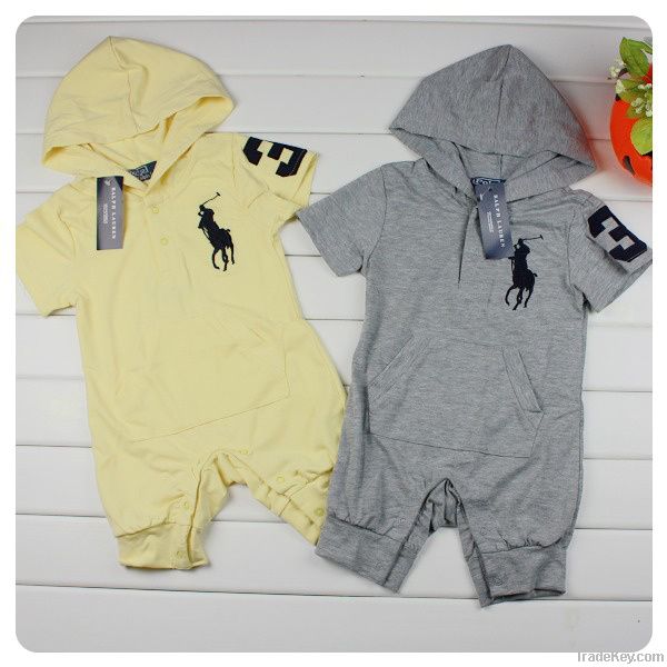 polo baby romper short sleeves 100%cotton  many colors