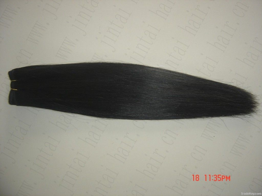 human hair weft straight wave black