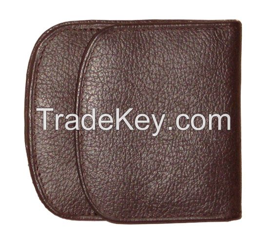 Front Coin Pocket Bi Fold Leather Wallet Purse
