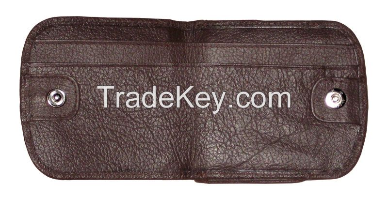 Front Coin Pocket Bi Fold Leather Wallet Purse