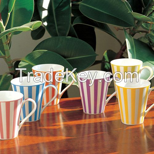 Conical Mug, Colorful Porcelain Ceramic Mugs with Full Decal