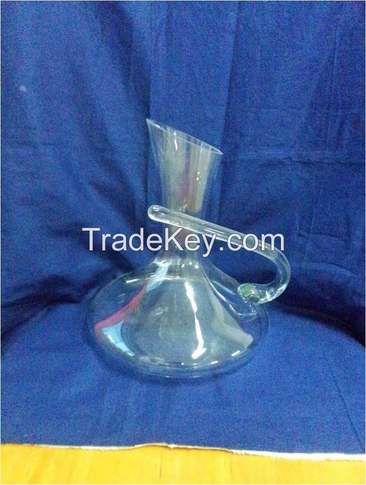 Glass decanter and dispenser, High quality glass cup dispenser with handle