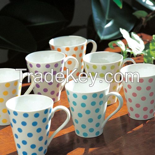 ceramic cup for color printing, plain white porcelain cups and mugs