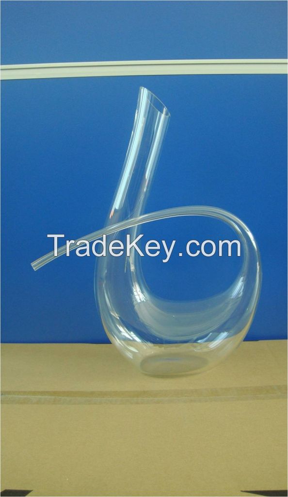 Glass decanter and dispenser, High quality glass cup dispenser with handle