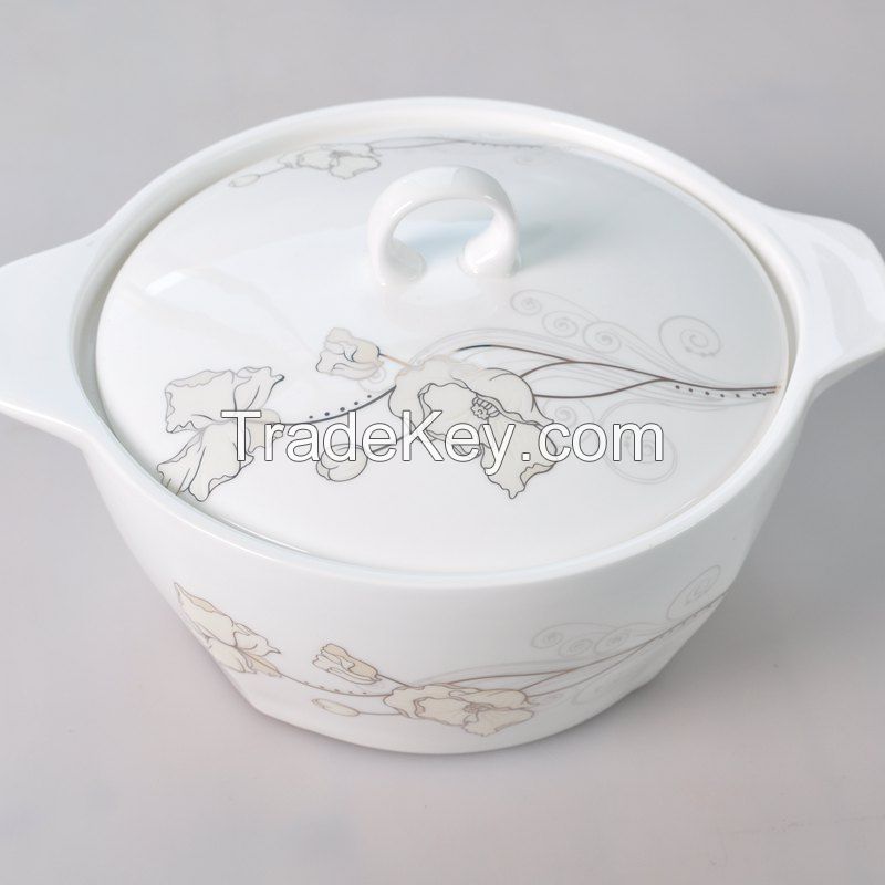 soup tureen, soup pot, bone china, new bone, white porcelain, ceramic, wholesale, hotel, restaurant