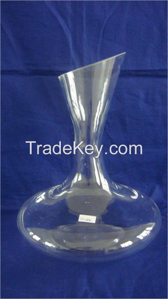 Glass decanter and dispenser, High quality glass cup dispenser with handle