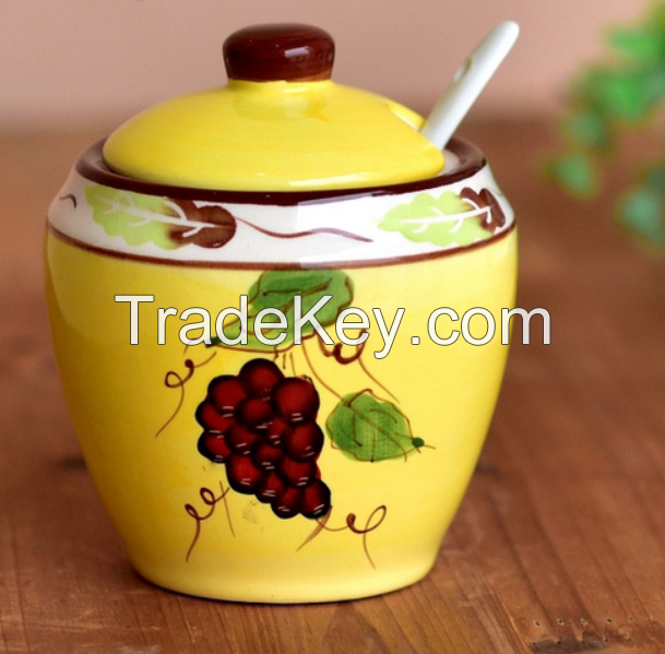 Porcelain tea set include tea pot, creamer sugar pot, cup with saucer
